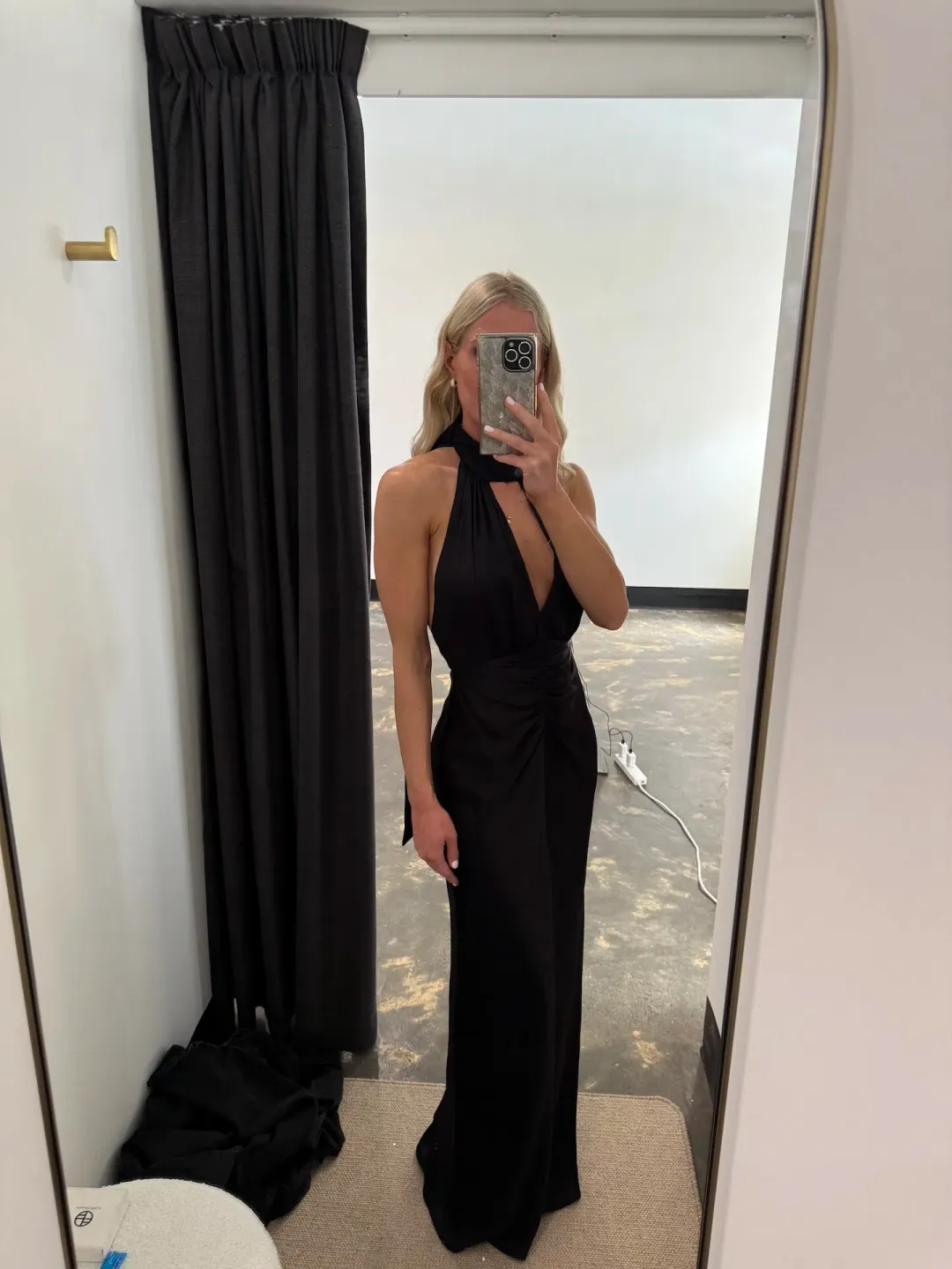 Shona Joy Agnes Halter Neck Maxi Dress Black Size AU 6 for rent on The Volte - main image