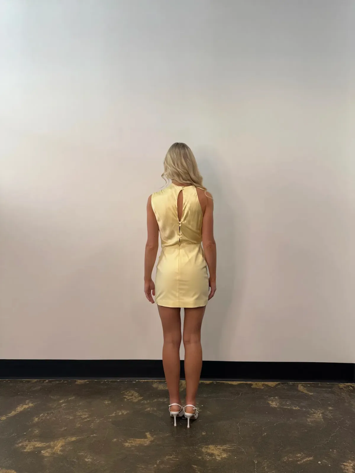 Shona Joy Dillon Cowl Mini Dress Yellow Sorbet Size 6 - Image 5