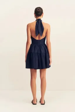 Shona Joy Celeste Halter Tiered Mini Dress in Midnight Size AU 14 for rent on The Volte - image 5