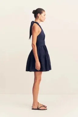 Shona Joy Celeste Halter Tiered Mini Dress in Midnight Size AU 14 for rent on The Volte - image 4