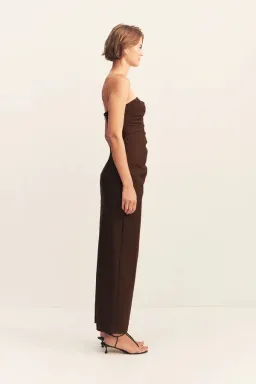 Shona Joy Lani Strapless Draped Maxi Dress Espresso Size AU 14 for rent on The Volte - image 3