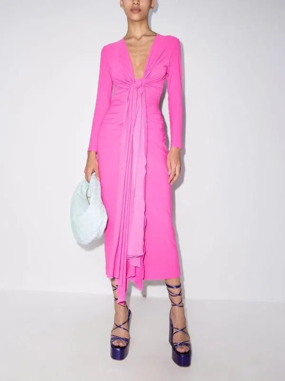 Solace London Lorena Midi Dress Pink Size 8 for rent on The Volte - main image