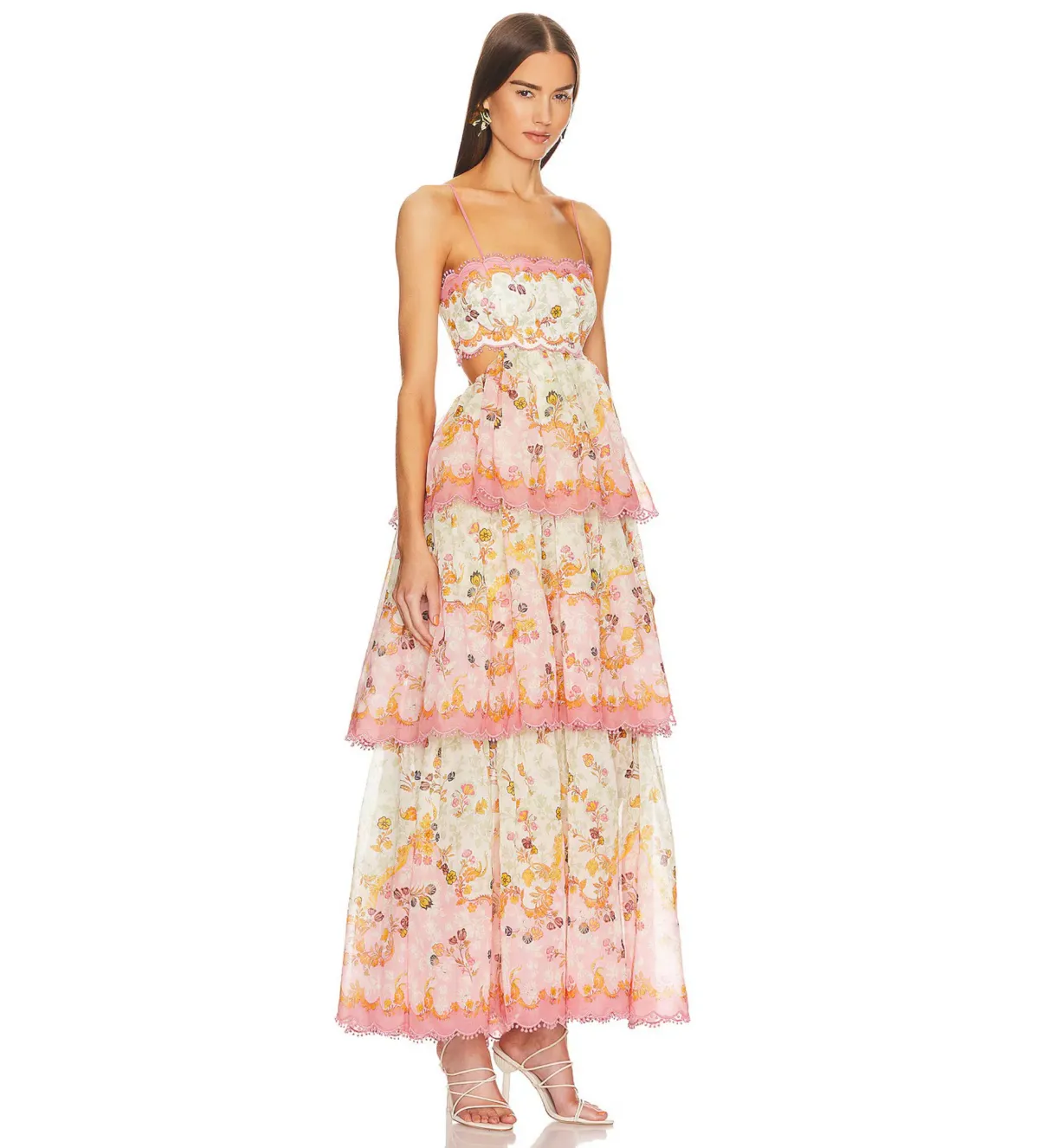 Zimmermann Laurel Frill Midi Dress Floral Size 0 AU 8 - Image 3