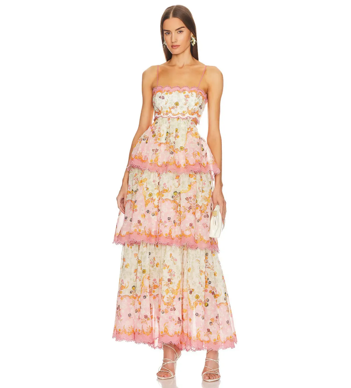 Zimmermann Laurel Frill Midi Dress Floral Size 0 AU 8 - Image 1