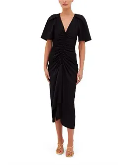 Bianca Spender Black Satin Bellini Dress Size 14 for rent on The Volte - image 1
