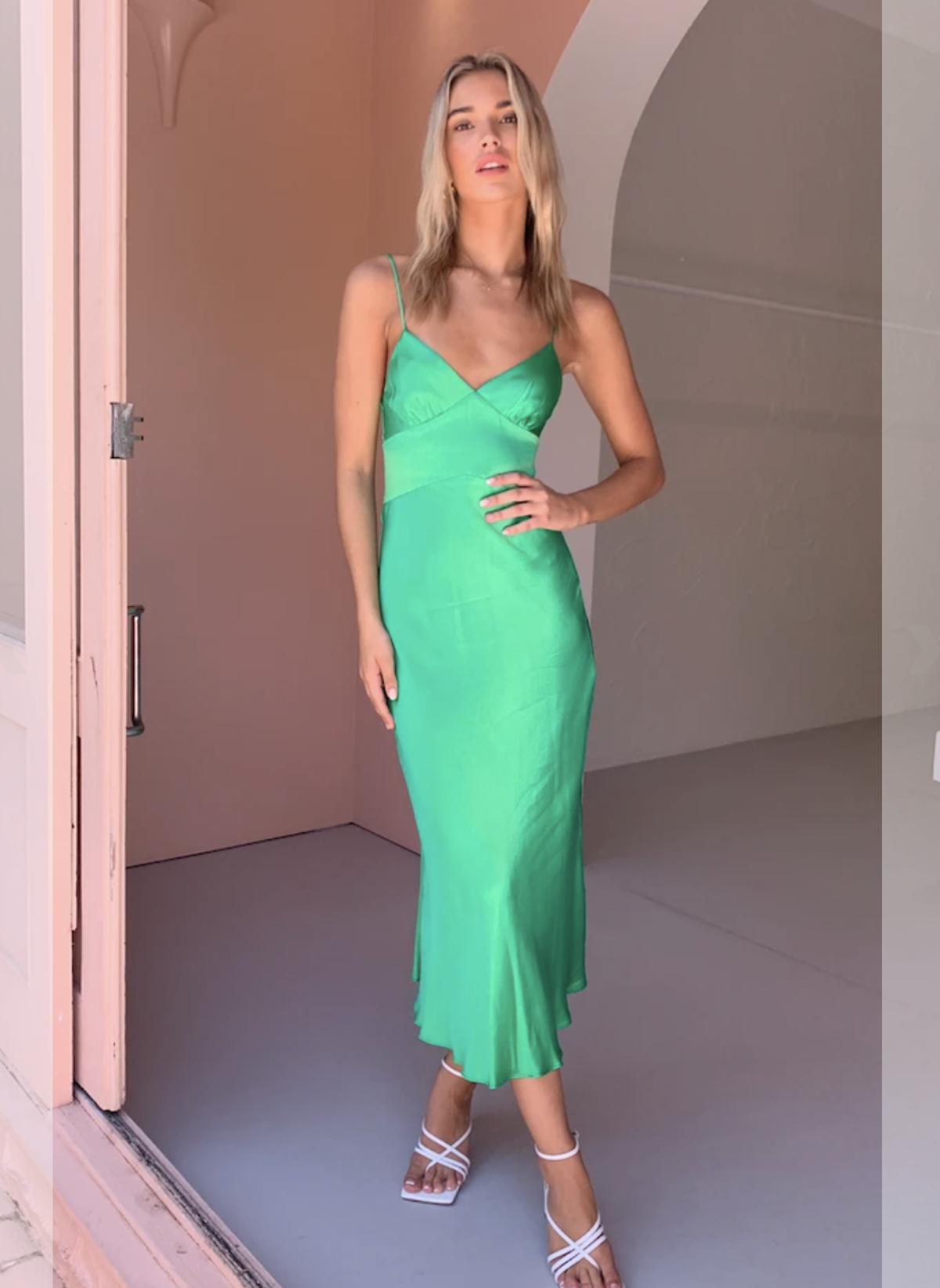BEC & BRIDGE LOREN MIDI DRESS IN EMERALD - Image 1