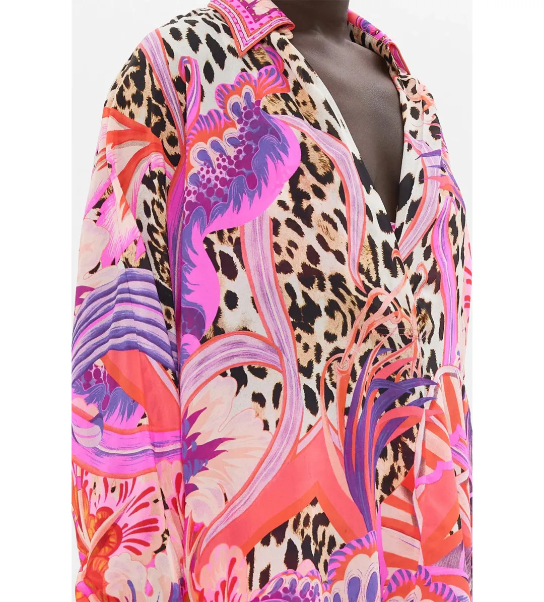 Camilla Viola Vintage Wing Collar Blouse Size XL AU 16 and Tuck Front Pant Size XXL AU 18 Set Multi Print for rent on The Volte - main image