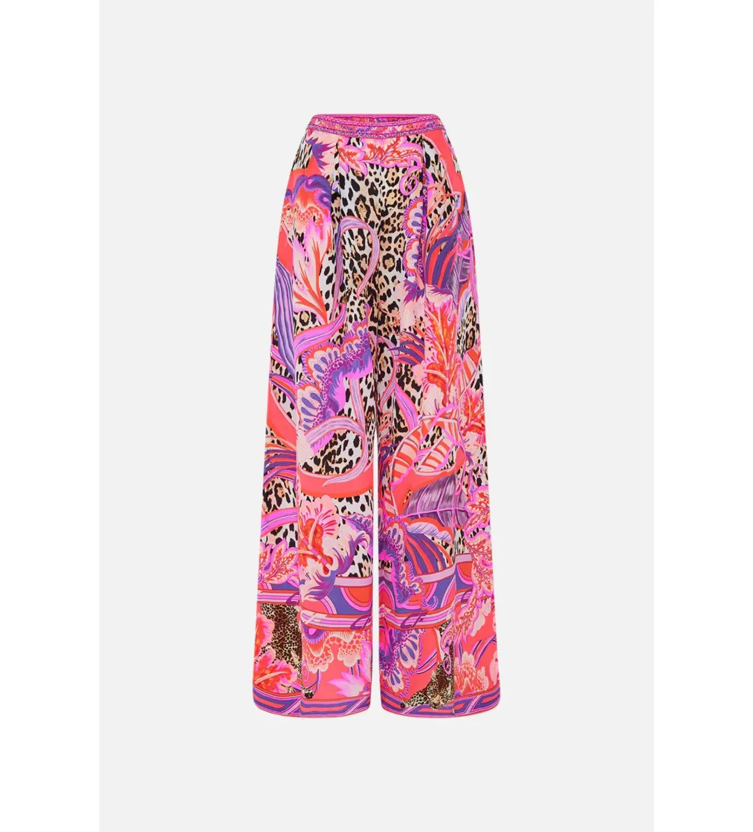 Camilla Viola Vintage Wing Collar Blouse Size XL AU 16 and Tuck Front Pant Size XXL AU 18 Set Multi Print for rent on The Volte - main image