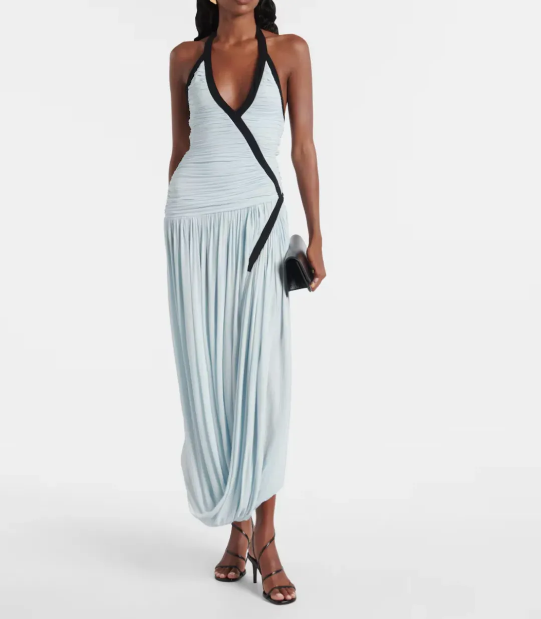 Christopher Esber Suspended Ruched Jersey Maxi Dress Size 8 for rent on The Volte - main image