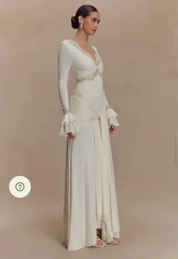 Meshki Electra Slinky Lace Maxi Dress Ivory Size 12 for rent on The Volte - image 3