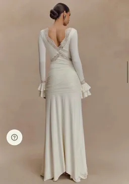 Meshki Electra Slinky Lace Maxi Dress Ivory Size 12 for rent on The Volte - image 2