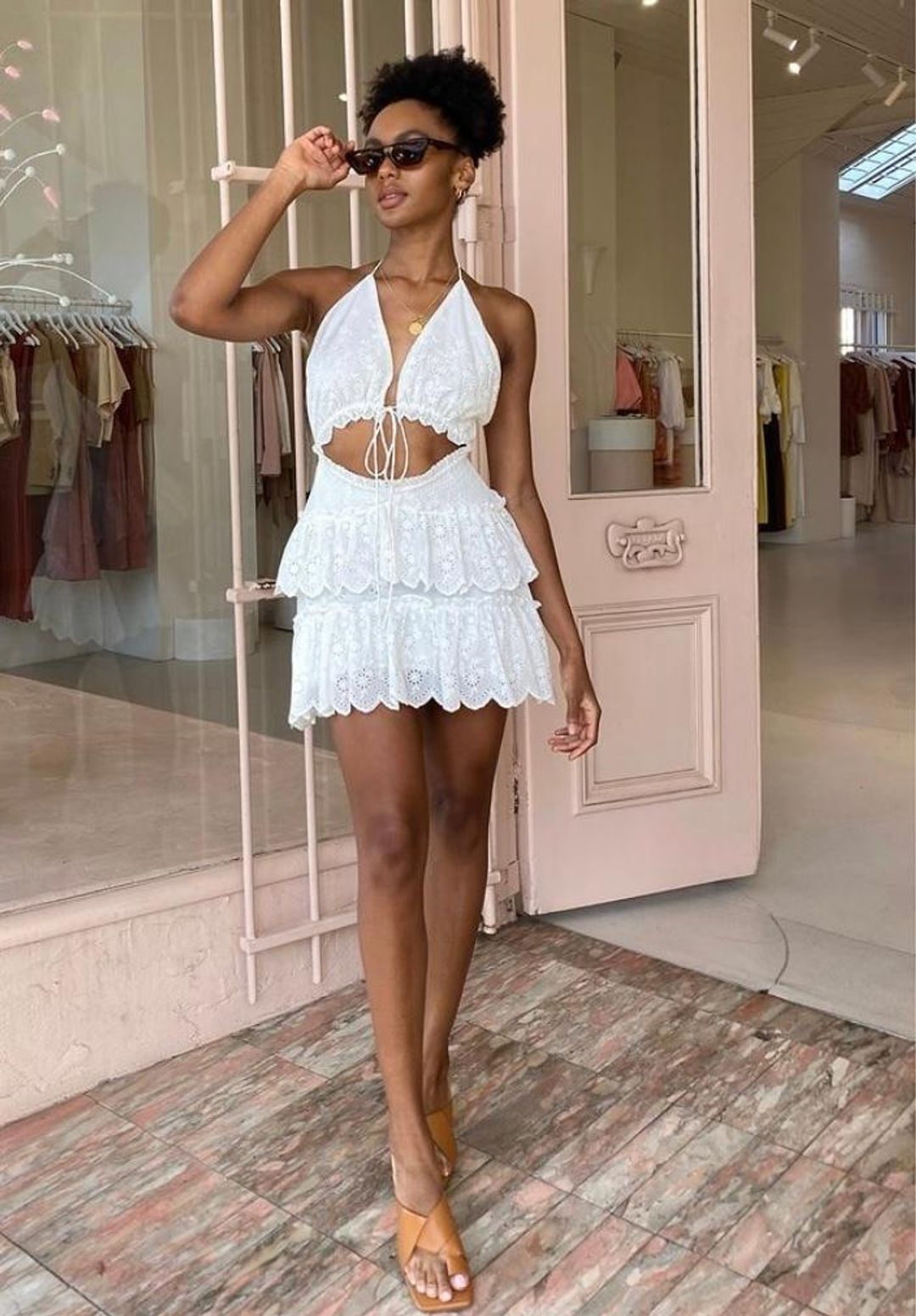 Issy Pearl Dress in White Size 8 for rent on The Volte - main image