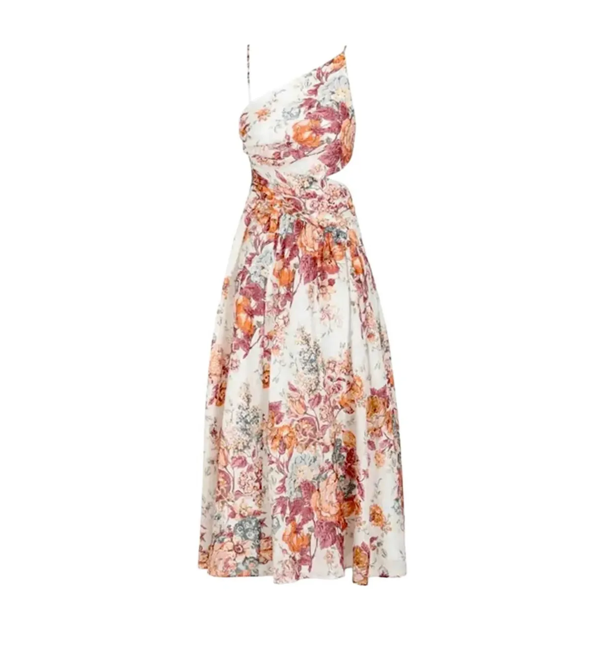 Zimmermann Pattie Asymmetric Open Back Dress in White Size AU 6 - Image 4