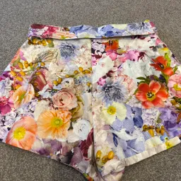 Zimmermann Prima Silk High Waisted Shorts with Belt in Multi Floral Size 3 / AU 14 for rent on The Volte - image 4