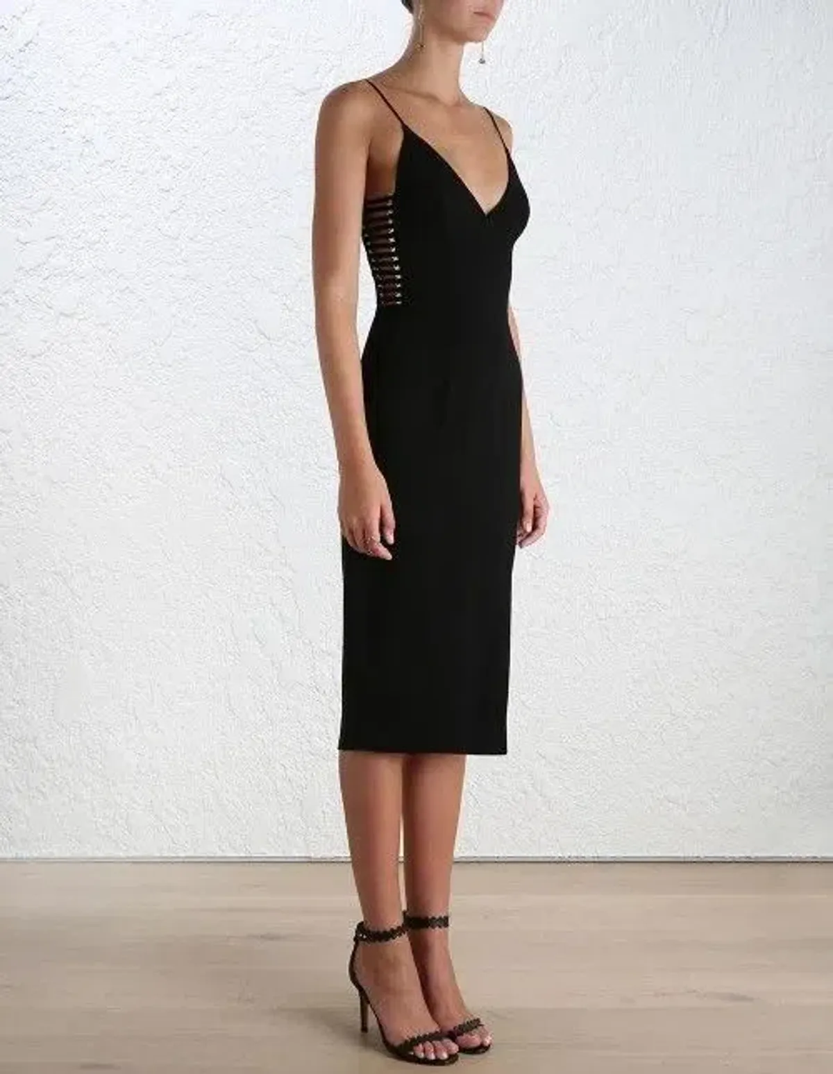 Zimmermann Crepe Harness Midi Dress Black Size AU 10 - Image 1