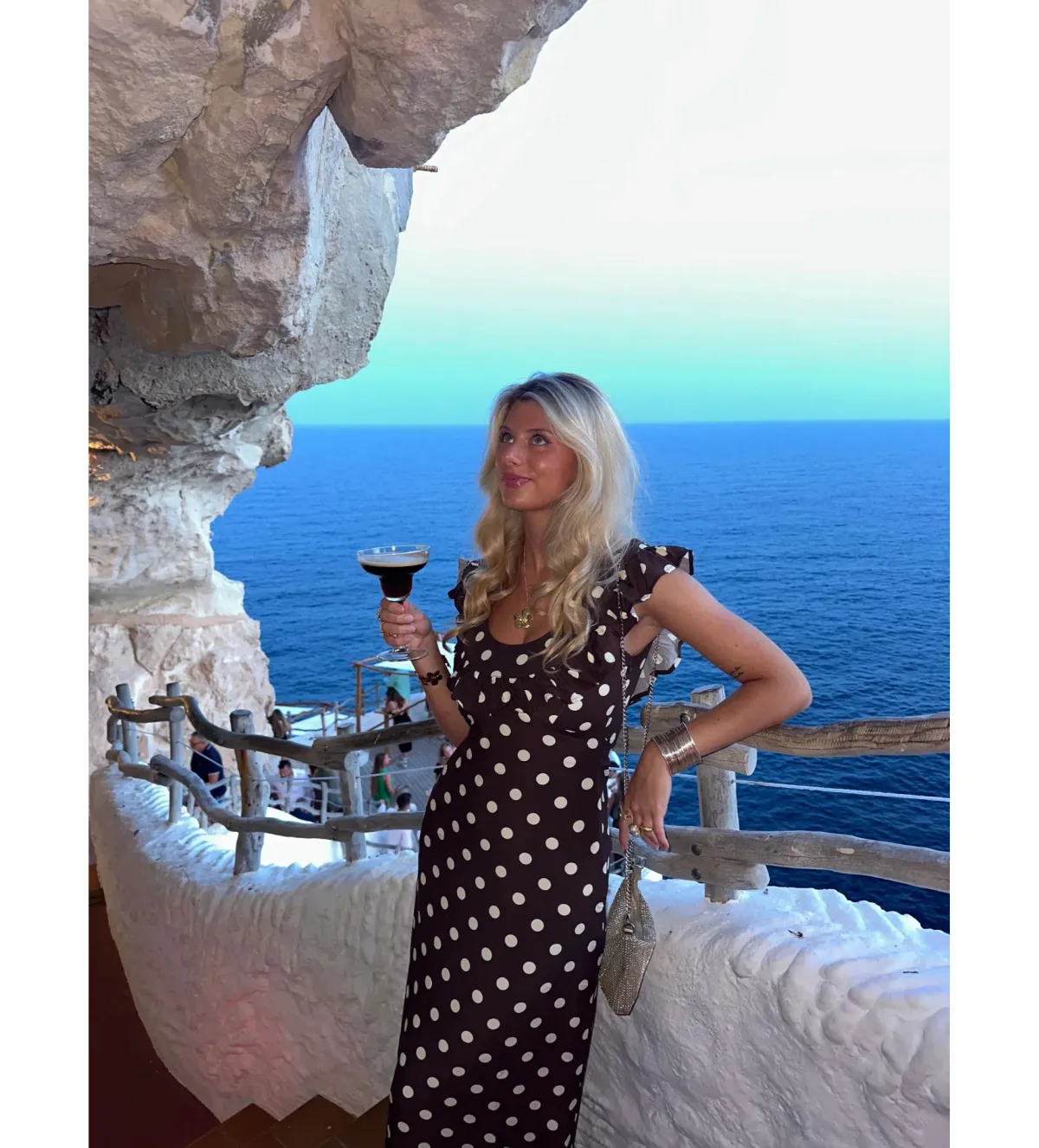 Design by Si Luna Maxi Dress Polka Dots Brown/Yellow Size AU 10 - Image 5