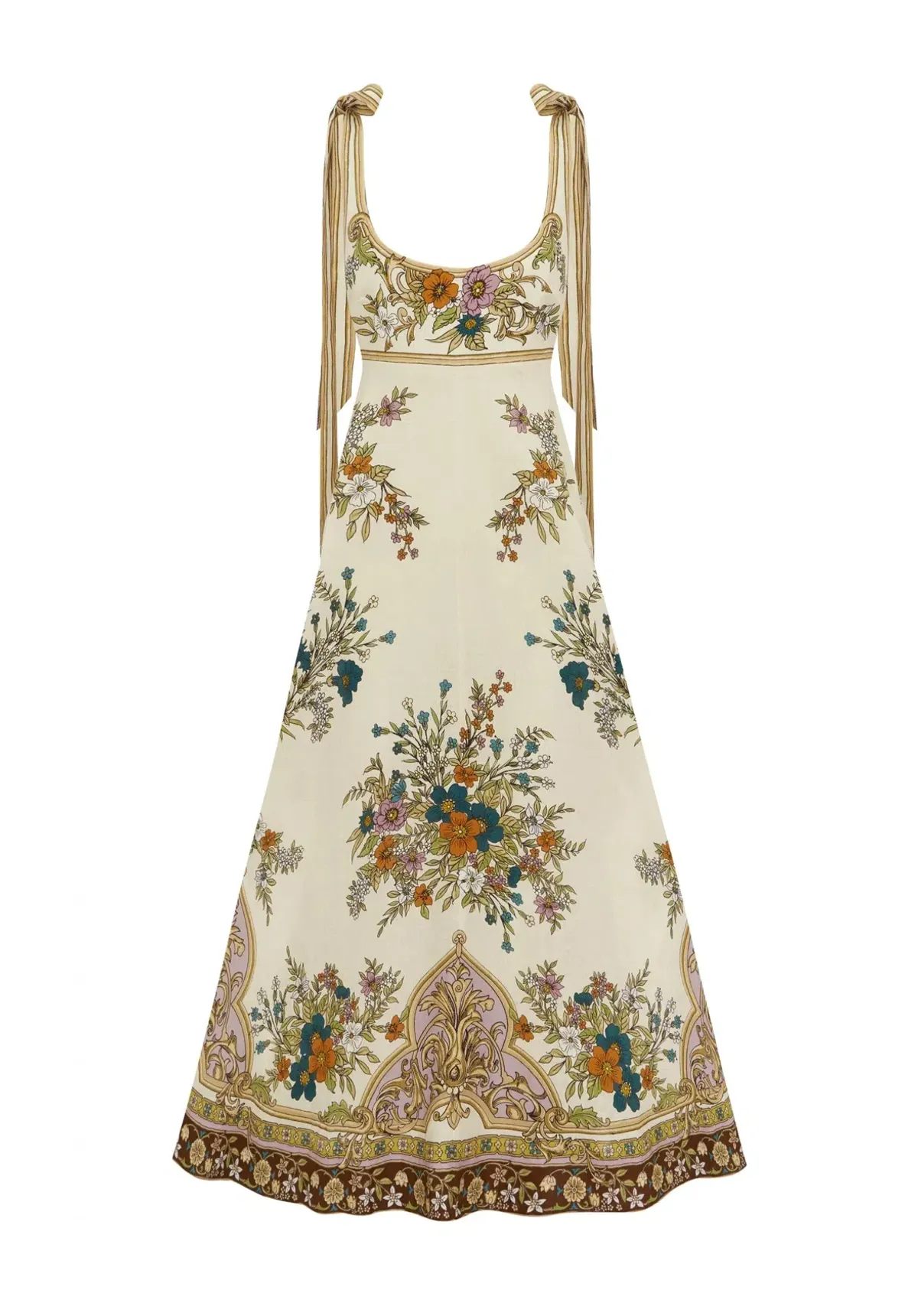 Alemais Antoinette Ballet Midi Sundress in Beige Floral Size AU 12 - Image 2