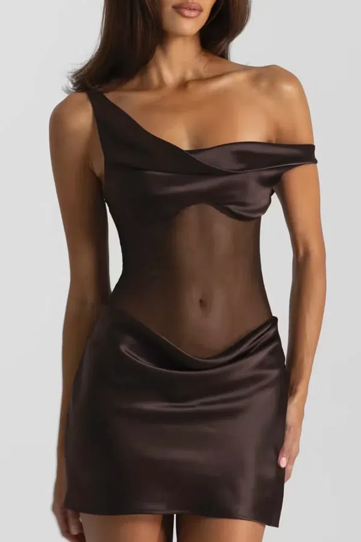 Natalie Rolt Elodie Mini Silk Brown Size 6 - Image 2