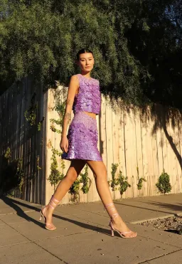 Aje Celeste Sequin Top Purple Size 8 for rent on The Volte - image 2