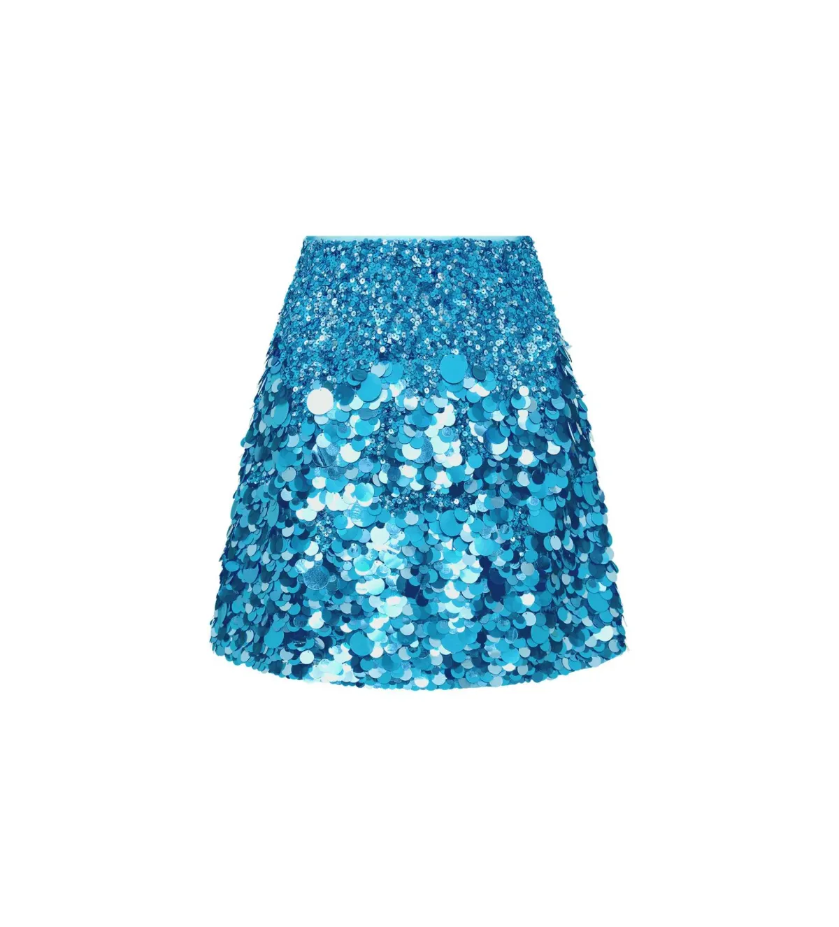 Aje Celeste Sequin Shell Top and Cherie Sequin Mini Skirt Set Azure Blue Size 8 - Image 4