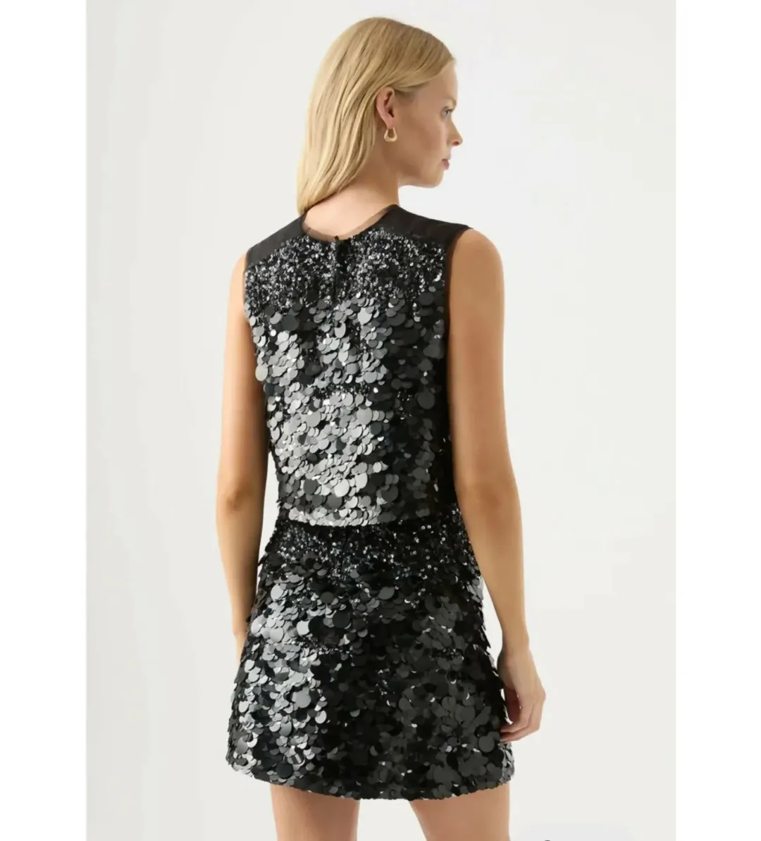 Aje Celeste Sequin Top in Black Size AU 12 for rent on The Volte - main image