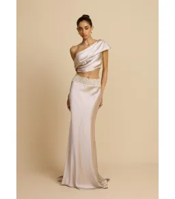 Arcina Ori Anaya Top and Maxi Skirt Oyster Pink Size XS / AU 6 for rent on The Volte - image 1