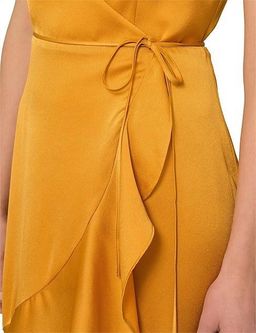 Shona Joy Oro Cocktail Wrap Midi Dress Gold Size 12 for rent on The Volte - image 3