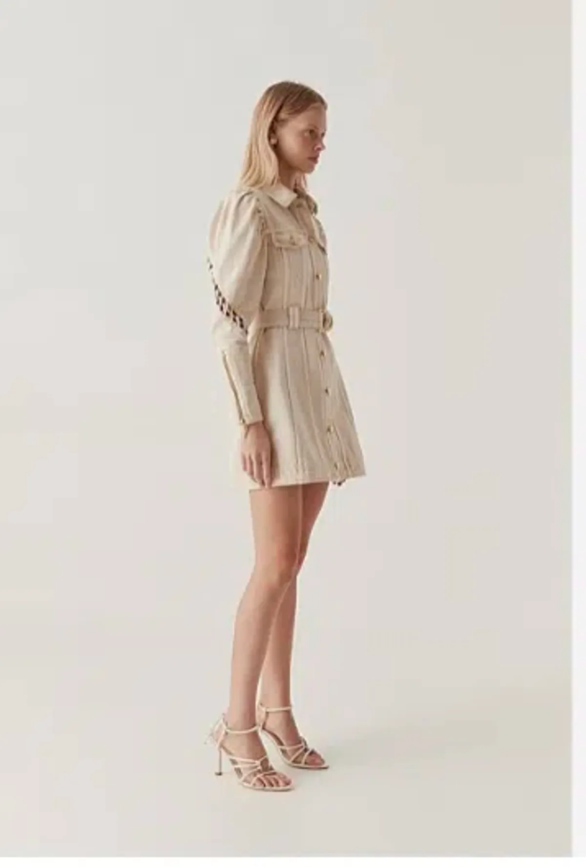 Aje Effie Braided Denim Dress Mini Size 6 - Image 3