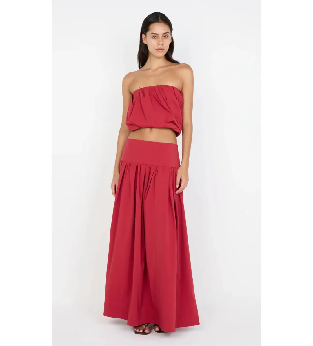 Bec & Bridge Dante Bubble Top and Maxi Skirt Set Cherry Size AU 6 for rent on The Volte - main image