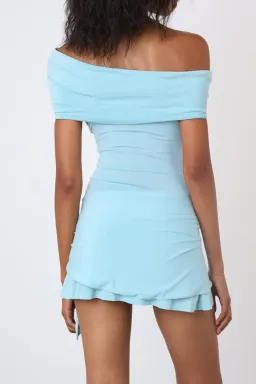 Peachy Den The Amelia Bandeau Mini Blue Dress Size AU 6 for rent on The Volte - image 4
