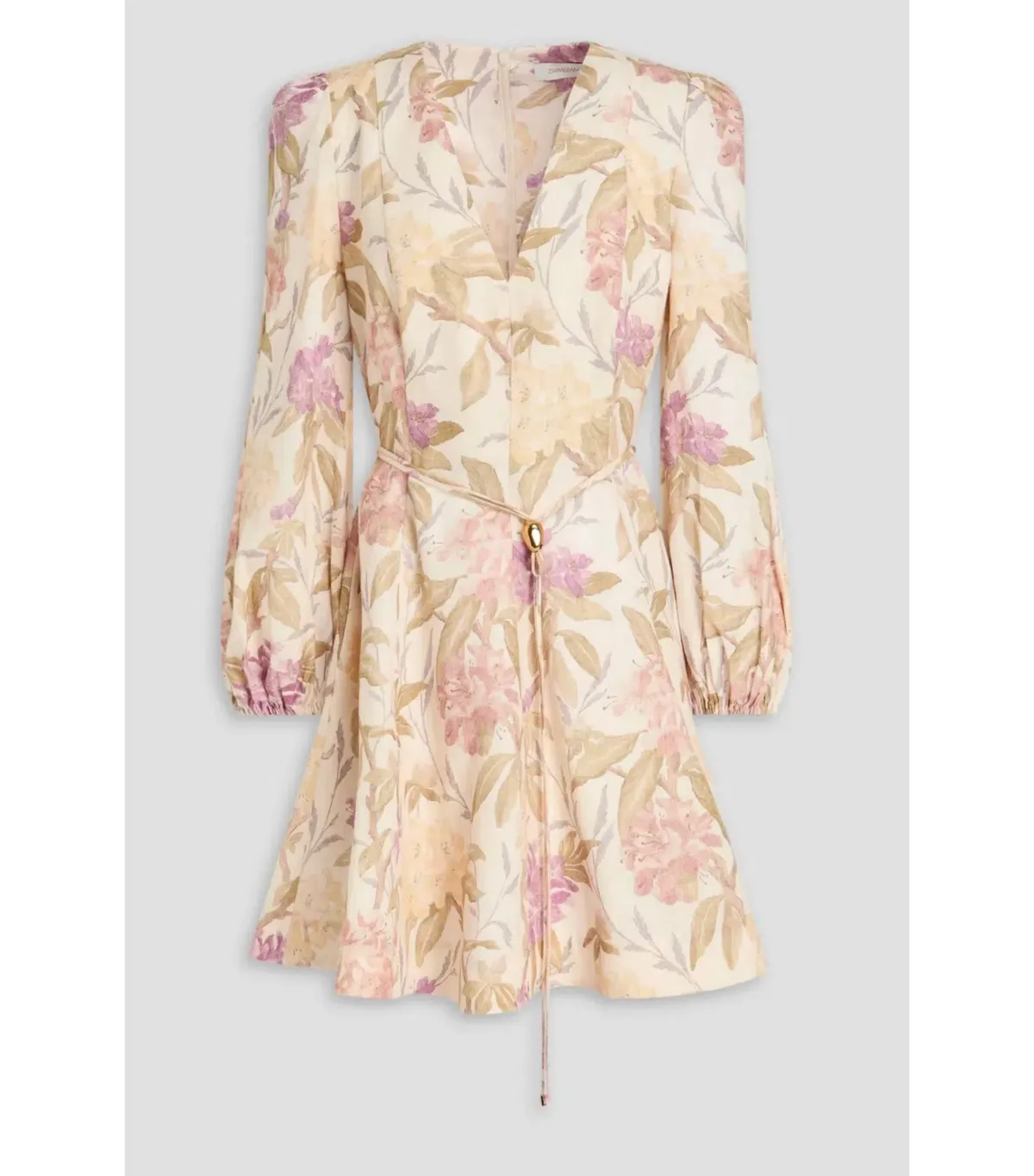 Zimmermann Illustration Belted Flip Mini Dress in Cream Inca Lily Size 2 / AU 12 - Image 3