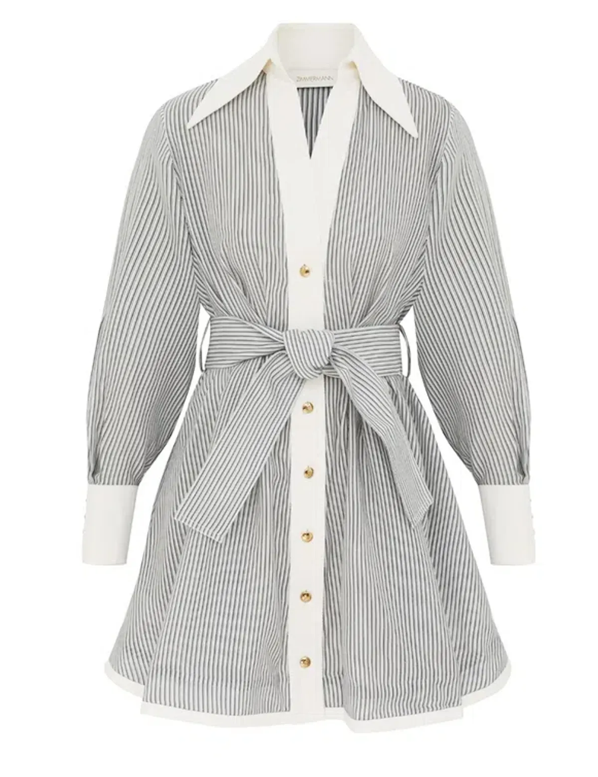 Zimmermann The Hypnotic Tuck Mini Dress in Stripe Size 0/AU 8 - Image 1