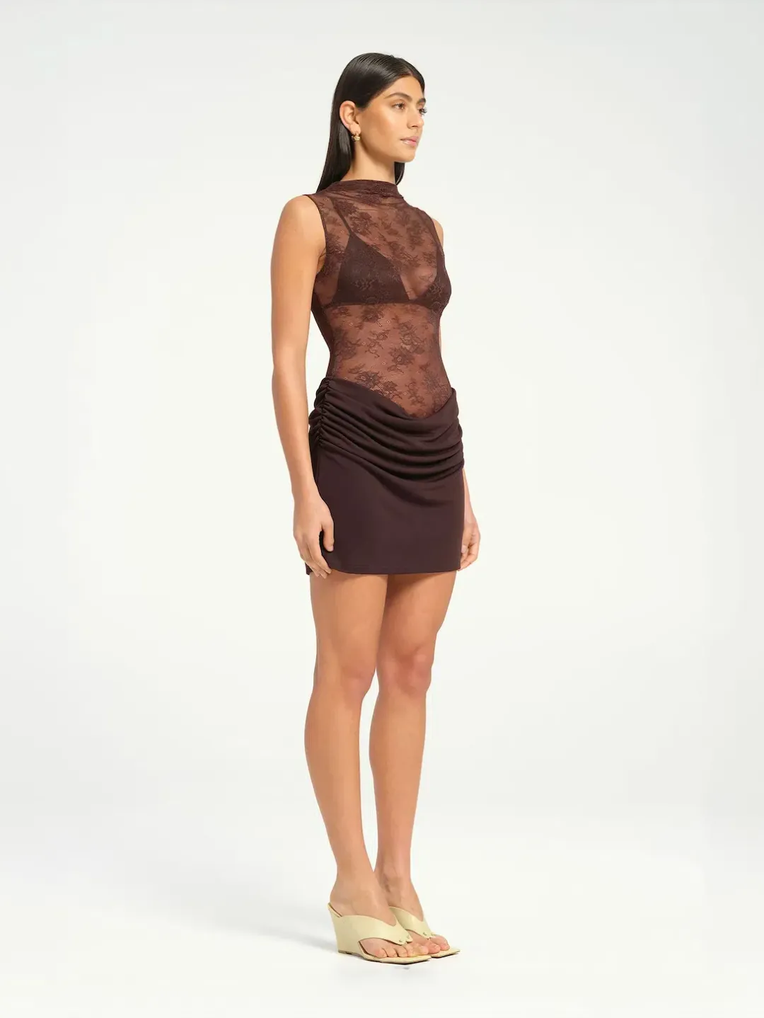 Benni Darby Mini Dress Chocolate Size 8/AU 8 for rent on The Volte - main image