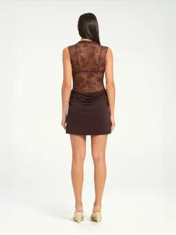 Benni Darby Mini Dress Chocolate Size 8/AU 8 for rent on The Volte - image 3