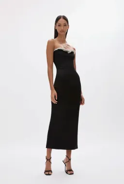 Rachel Gilbert Lorna Dress Gown Midi in Black Size 5 / Size AU 16 for rent on The Volte - image 1