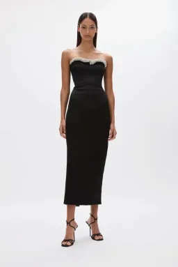 Rachel Gilbert Lorna Dress Gown Midi in Black Size 5 / Size AU 16 for rent on The Volte - image 3