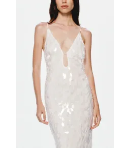 Misha Collection Sapphire Sequin Maxi Dress in Ivory Size 6/XS for rent on The Volte - image 2