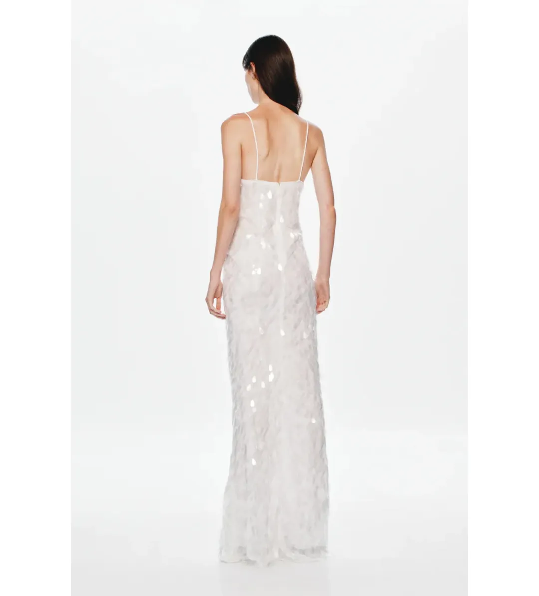 Misha Sapphire Sequin Maxi Dress in Ivory Size 8/S for rent on The Volte - main image