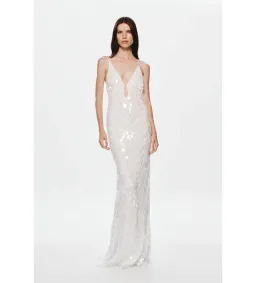Misha Sapphire Sequin Maxi Dress in Ivory Size 8/S for rent on The Volte - image 1