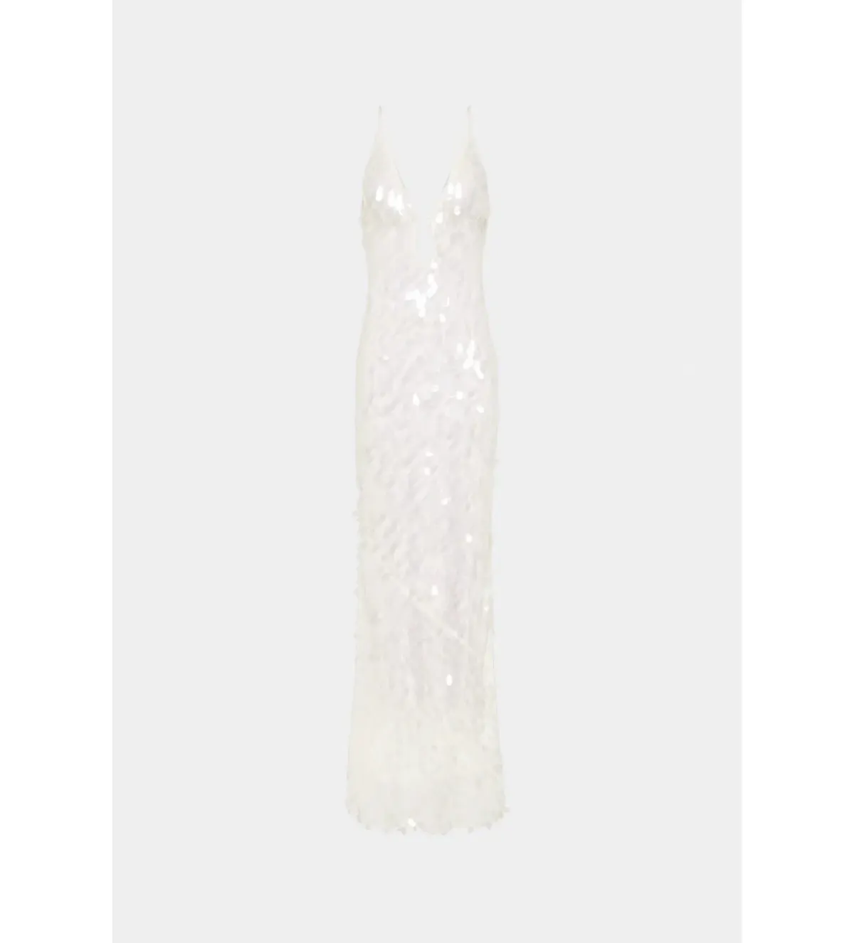 Misha Sapphire Sequin Maxi Dress Ivory Size 10/M - Image 5