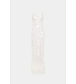Misha Sapphire Sequin Maxi Dress Ivory Size 10/M for rent on The Volte - image 5