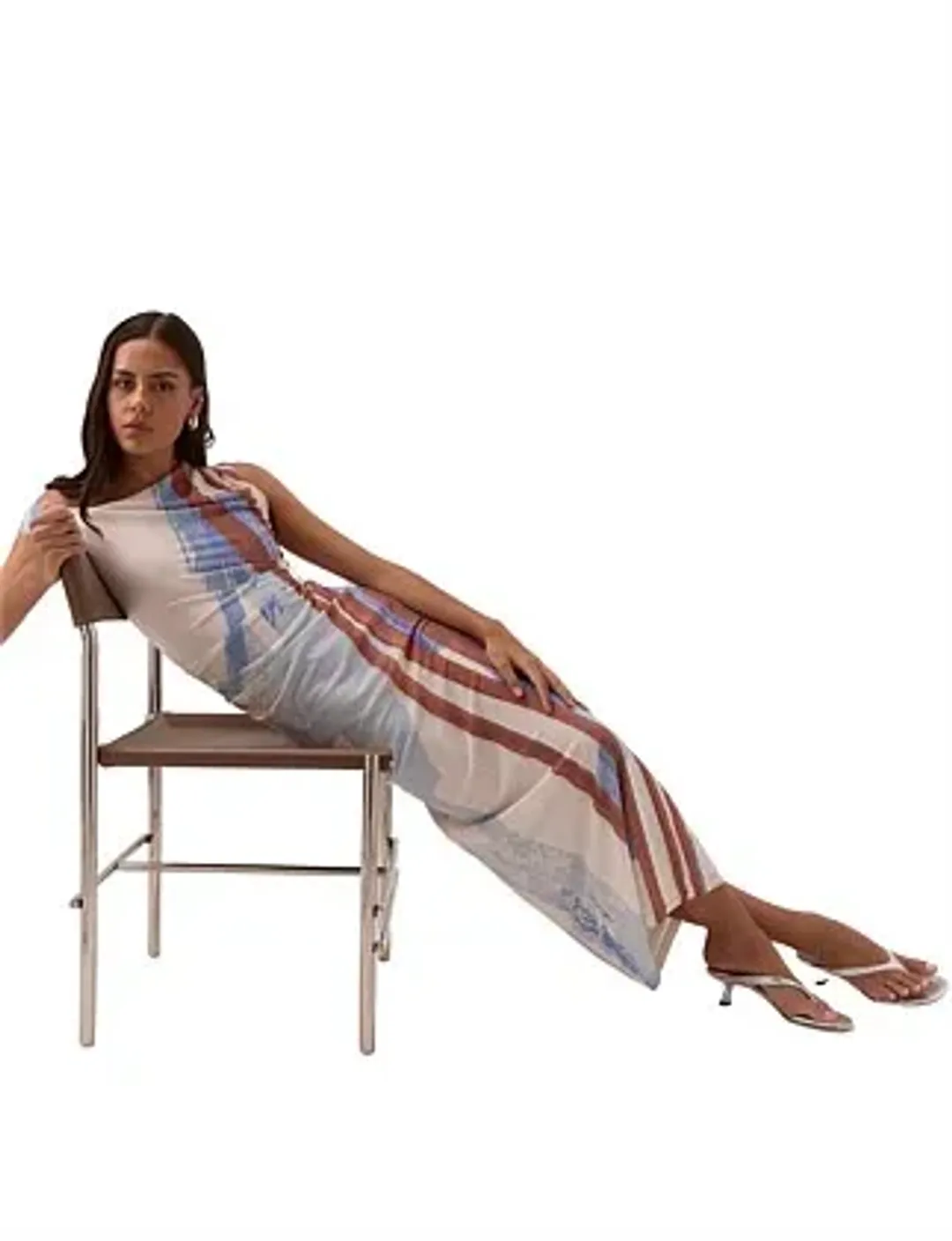 Sovere Hunter Mesh Maxi Dress Blue Size 8 for rent on The Volte - main image