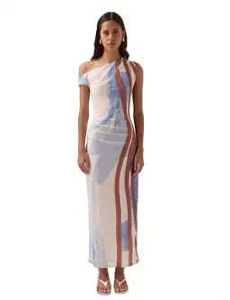 Sovere Hunter Mesh Maxi Dress Blue Size 8 for rent on The Volte - image 2