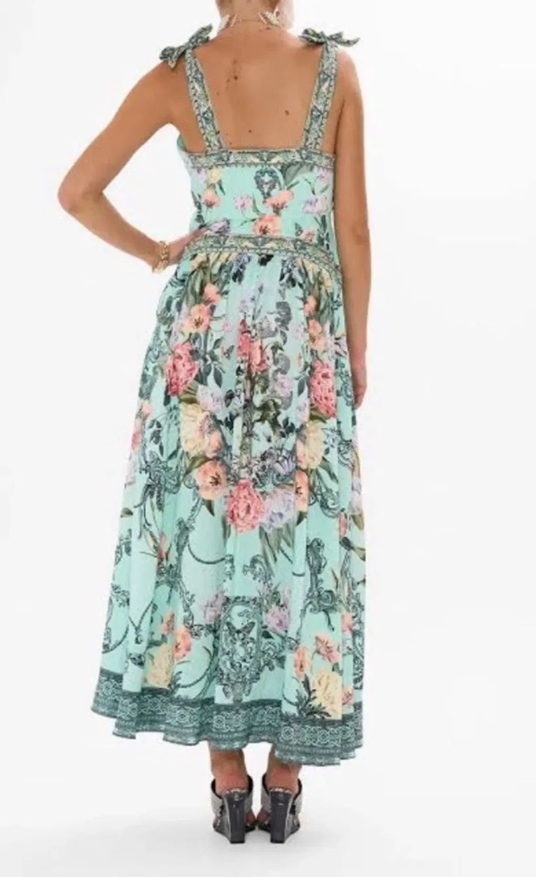 Camilla Tie Shoulder Dress Petal Promise Land Size S AU 10 for rent on The Volte - main image