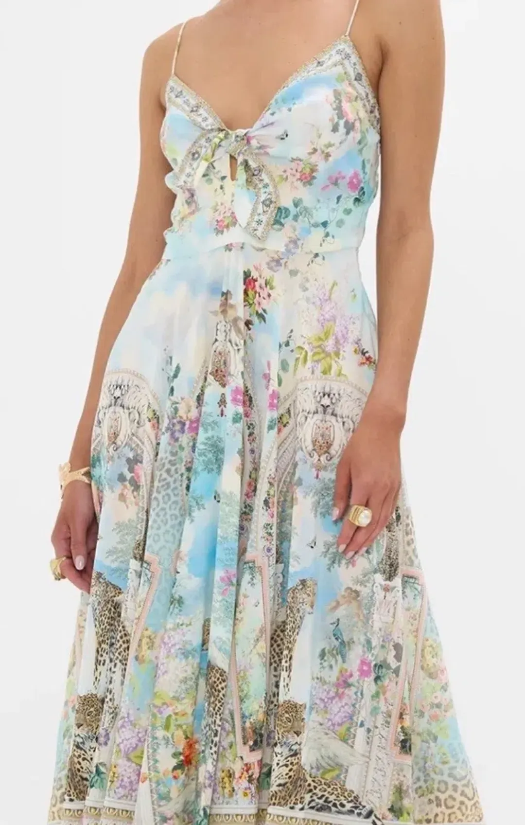 Camilla Long Dress Tie Front We Always Have Alexandria Size M/ AU 12 for rent on The Volte - main image