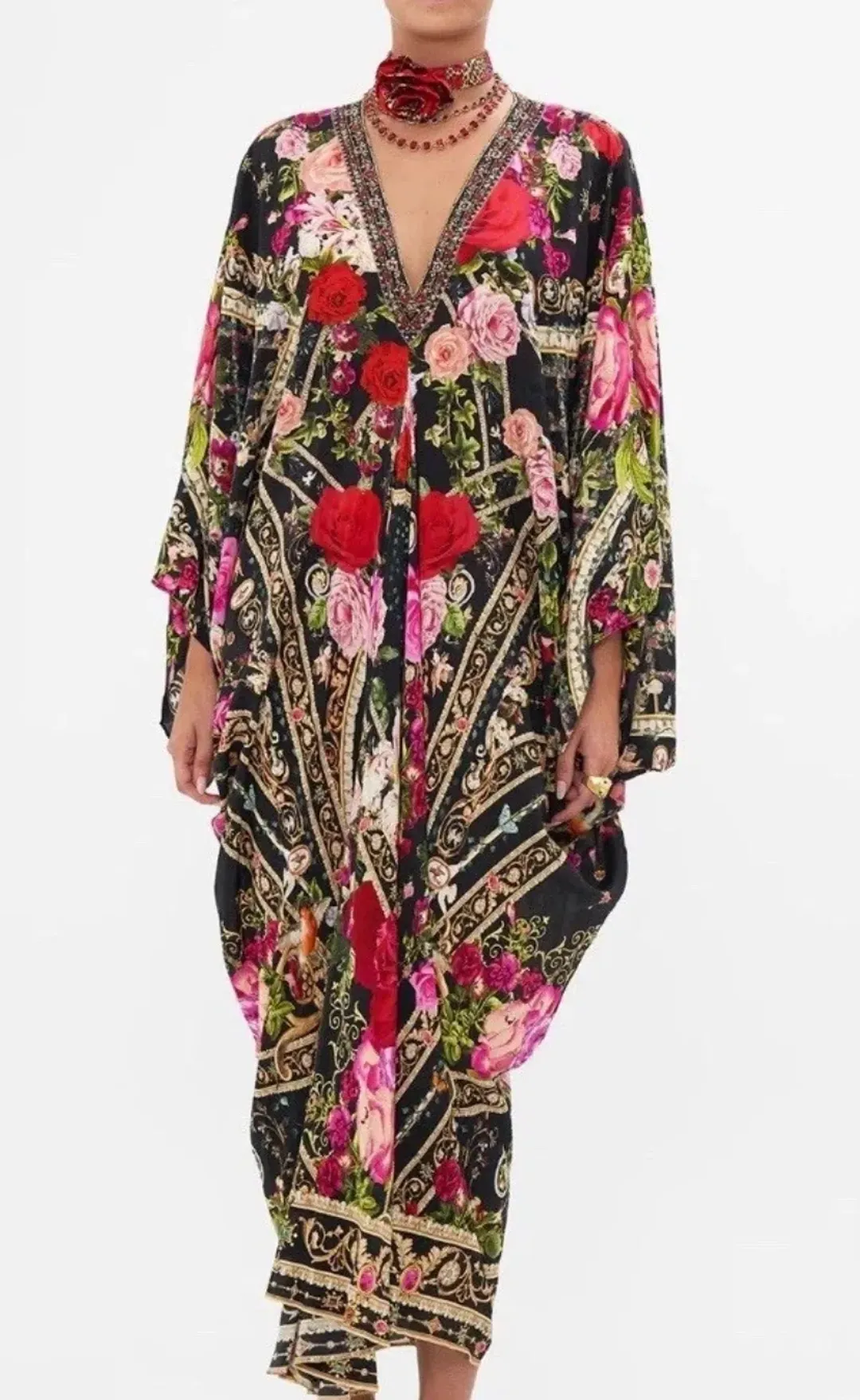 Camilla Reservation For Love T Shape Long Kaftan One Size for rent on The Volte - main image