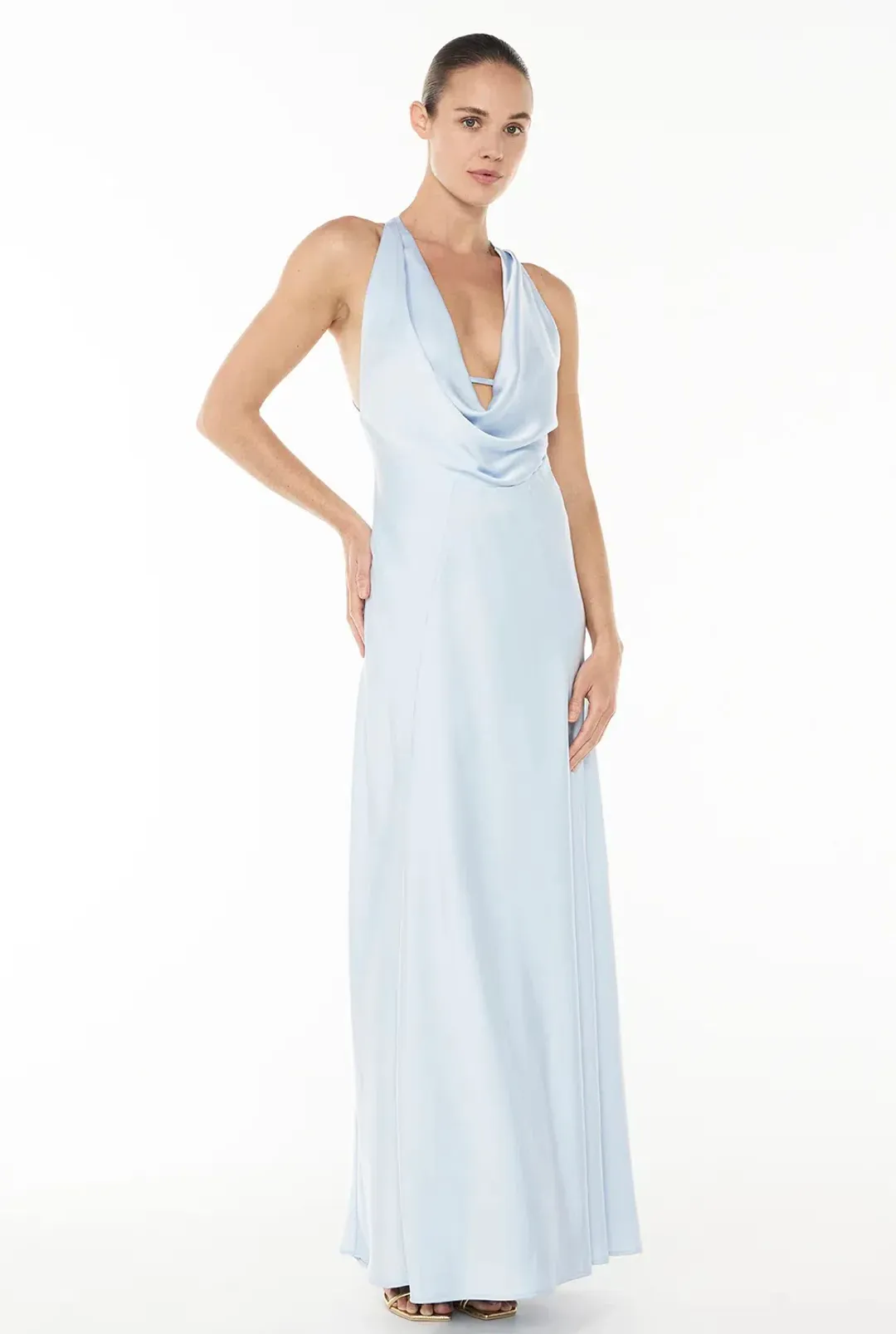 Manning Cartell Charmed Cowl Slip Dress Dove Blue Size 8 for rent on The Volte - main image