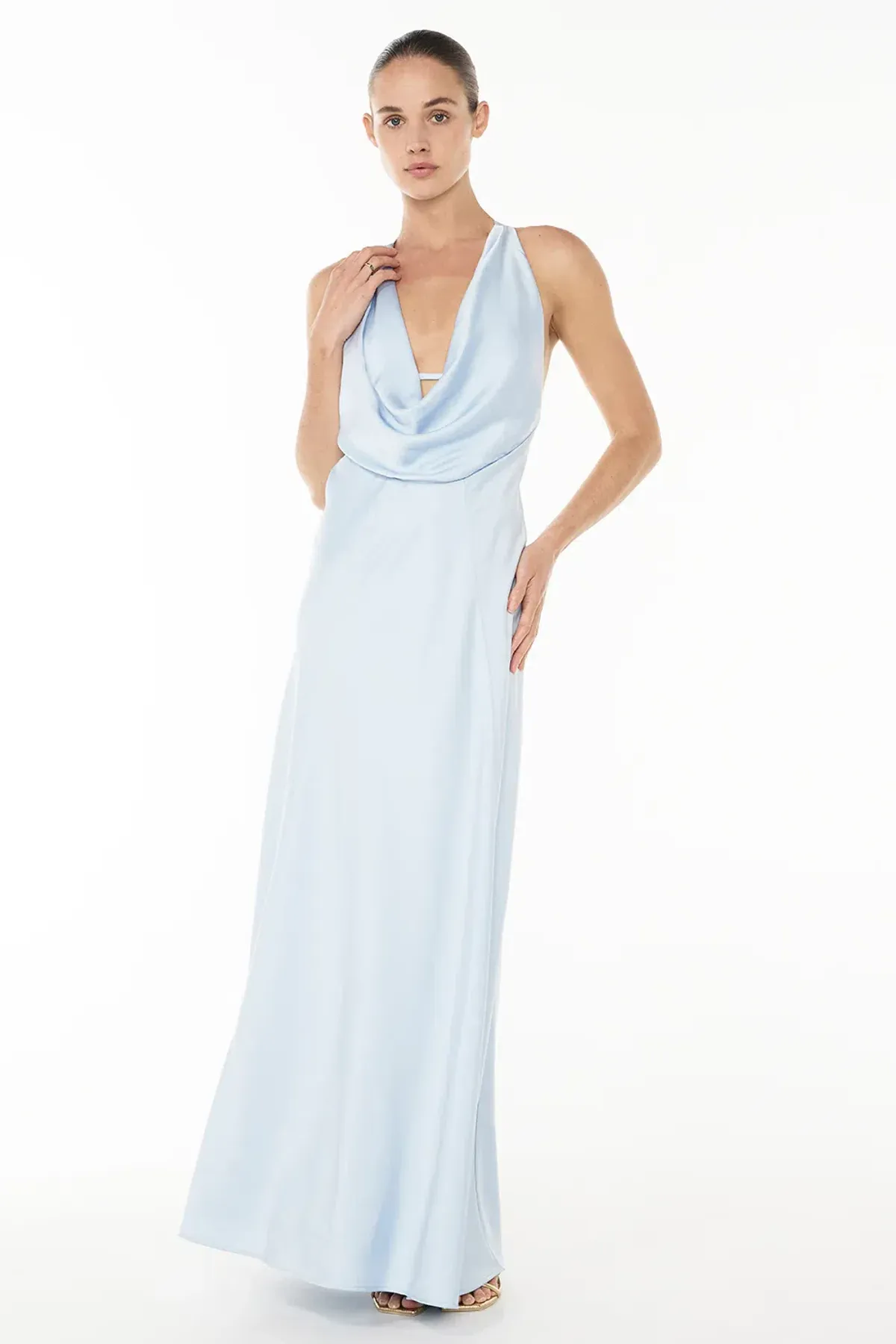 Manning Cartell Charmed Cowl Slip Dress Dove Blue Size 8 - Image 1