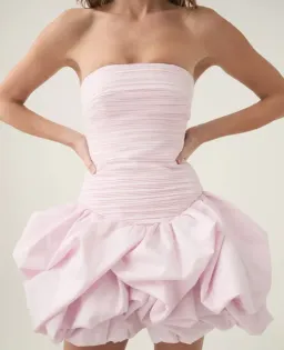 Aje Violette Bubble Hem Mini Dress in Blush Size 6 for rent on The Volte - image 5