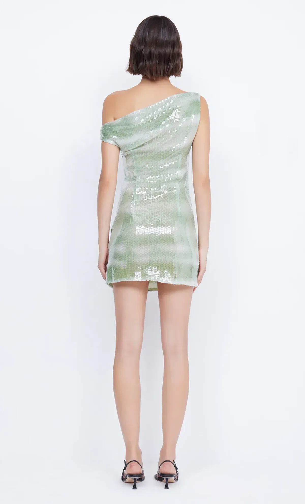 Bec & Bridge Brydie Asym Mini Dress in Mint Sequin Size 12 - Image 2